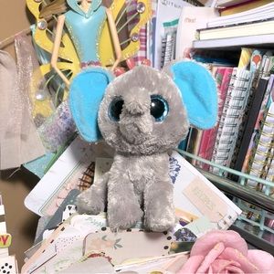 Ty Beanie Boos Peanut The Elephant Grey & Blue Stuffed Animal Plush Kid’s Toy